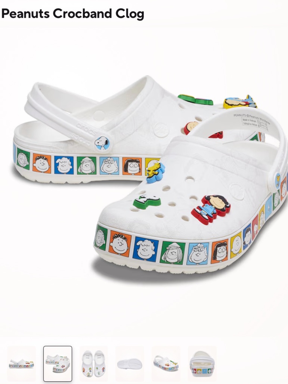 CROCS Peanuts Crocband Clog NWT